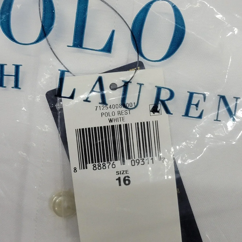 Polo Ralph Lauren Shirt Mens 16 White Oxford Classic Long Sleeve Button Down